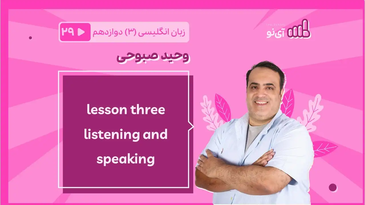 تصویر پیش نمایش درس lessson three listening and speaking