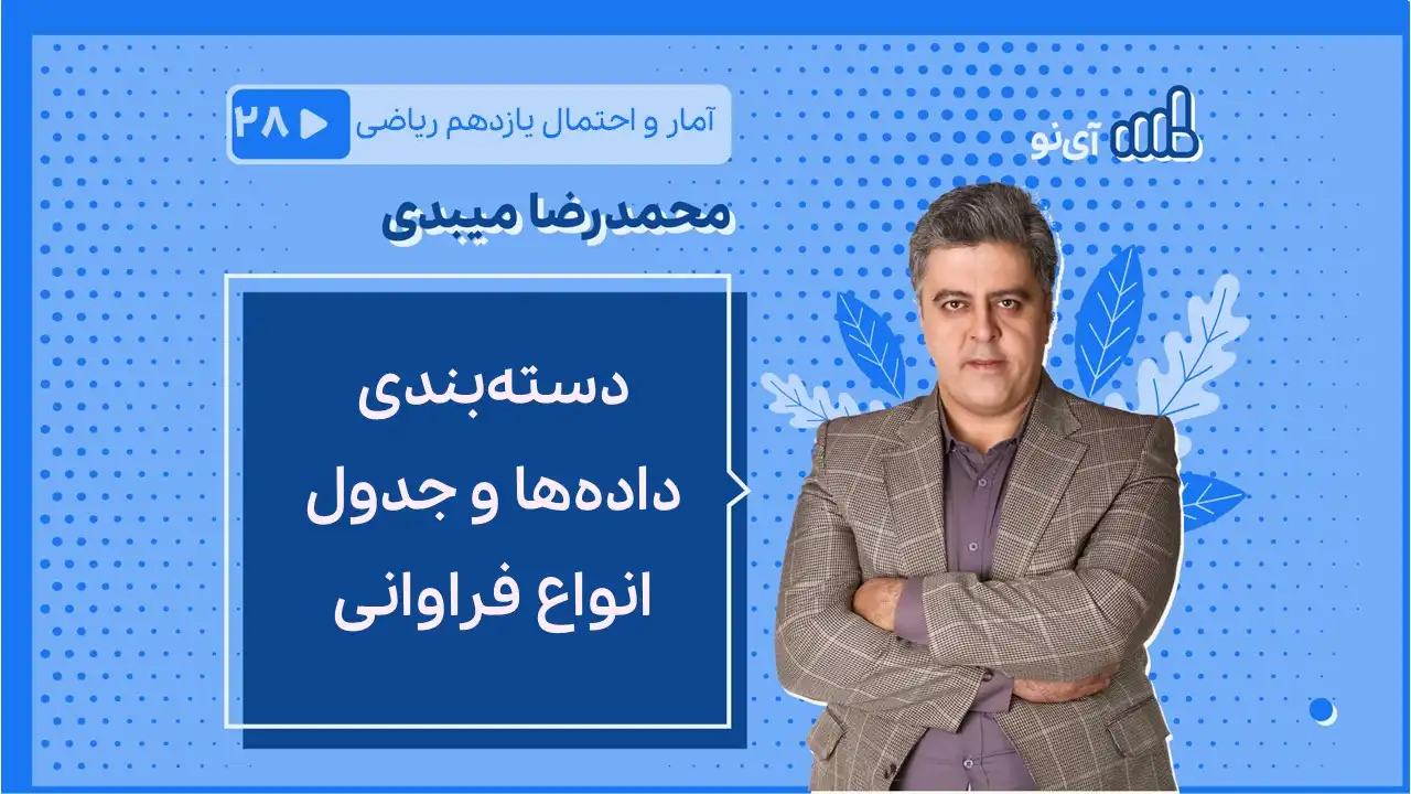 تصویر پیش نمایش درس جدول دسته بندی و انواع فراوانی ها
